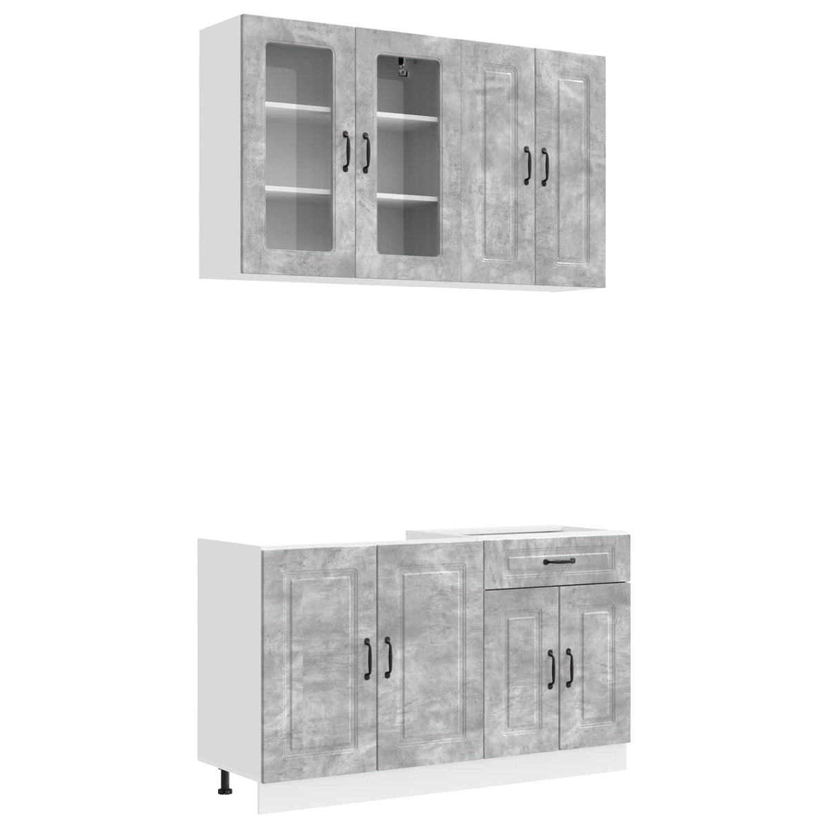 vidaXL Kitchen Unit KALMAR 4 pcs Concrete Grey Engineered Wood 2