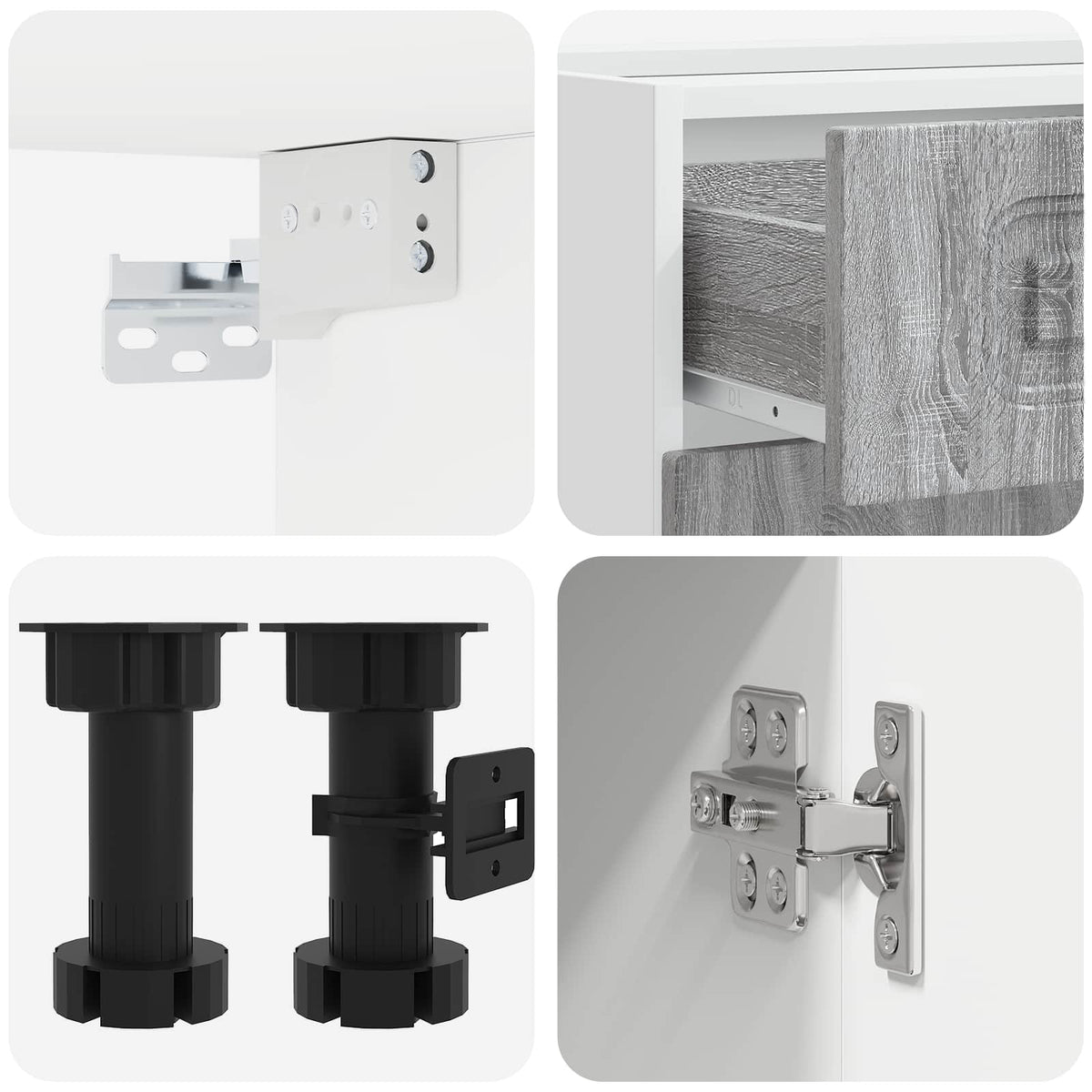 vidaXL Kitchen Unit KALMAR 4 pcs Grey Sonoma Engineered Wood 4