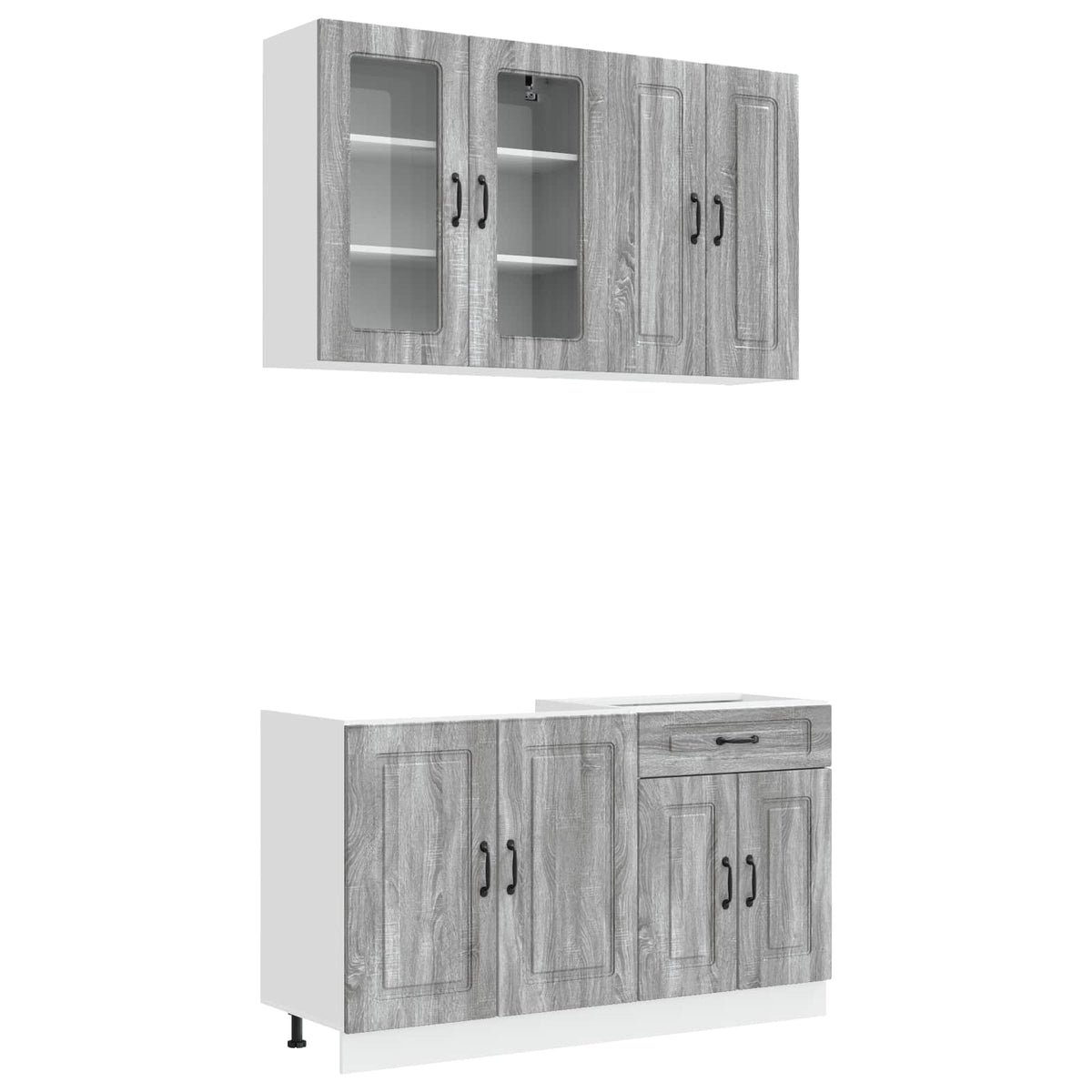 vidaXL Kitchen Unit KALMAR 4 pcs Grey Sonoma Engineered Wood 2