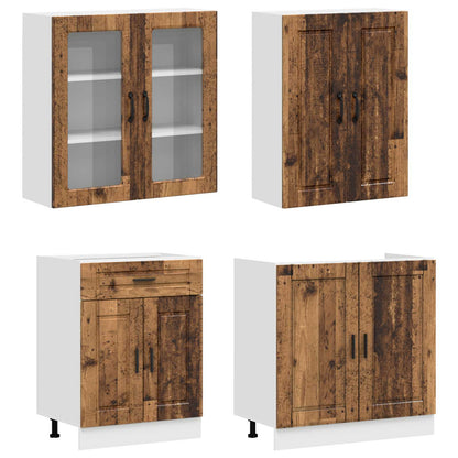 vidaXL Kitchen Unit KALMAR 4 pcs Old Wood Engineered Wood 3