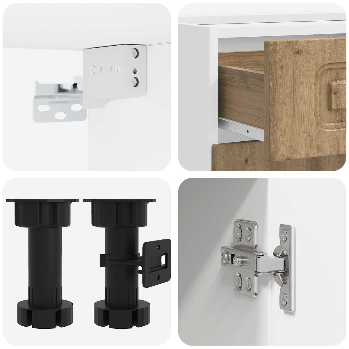 vidaXL Kitchen Unit KALMAR 4 pcs Artisan Oak Engineered Wood 4