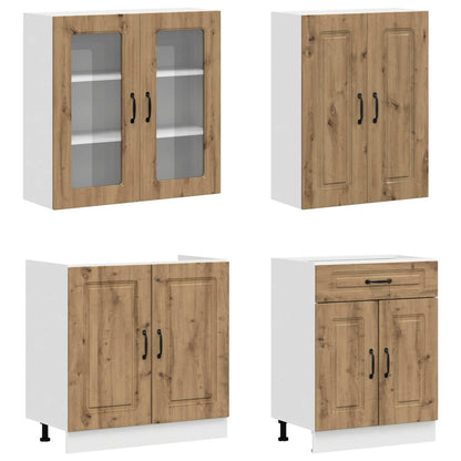 vidaXL Kitchen Unit KALMAR 4 pcs Artisan Oak Engineered Wood 3