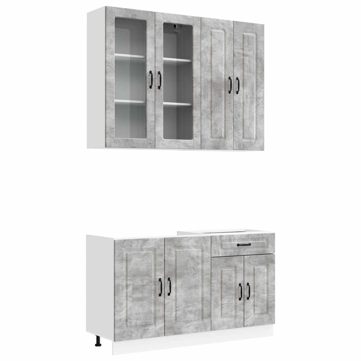 vidaXL Kitchen Unit KALMAR 4 pcs Concrete Grey Engineered Wood 2
