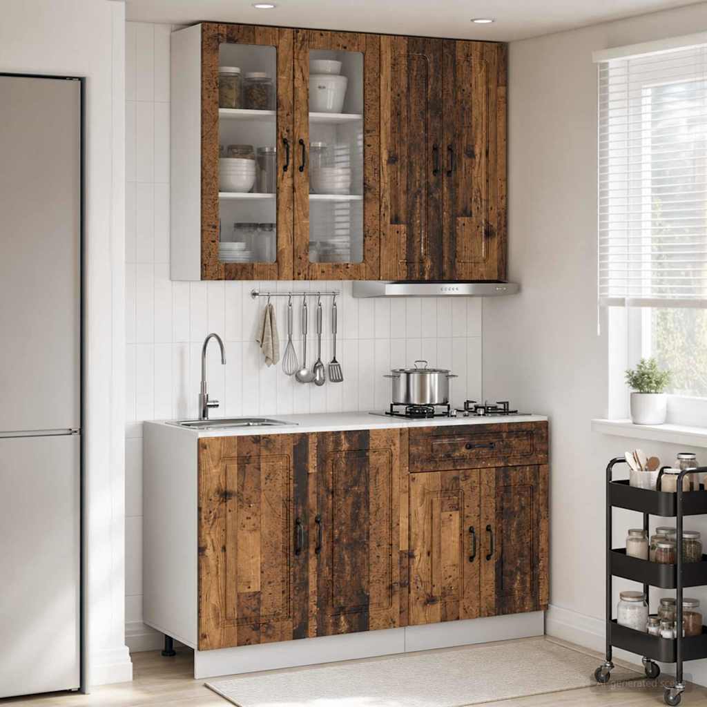 vidaXL Kitchen Unit KALMAR 4 pcs Old Wood Engineered Wood 1