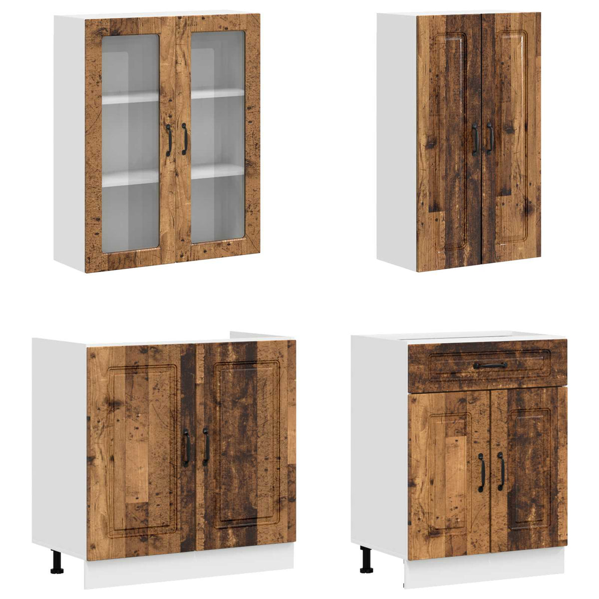 vidaXL Kitchen Unit KALMAR 4 pcs Old Wood Engineered Wood 3