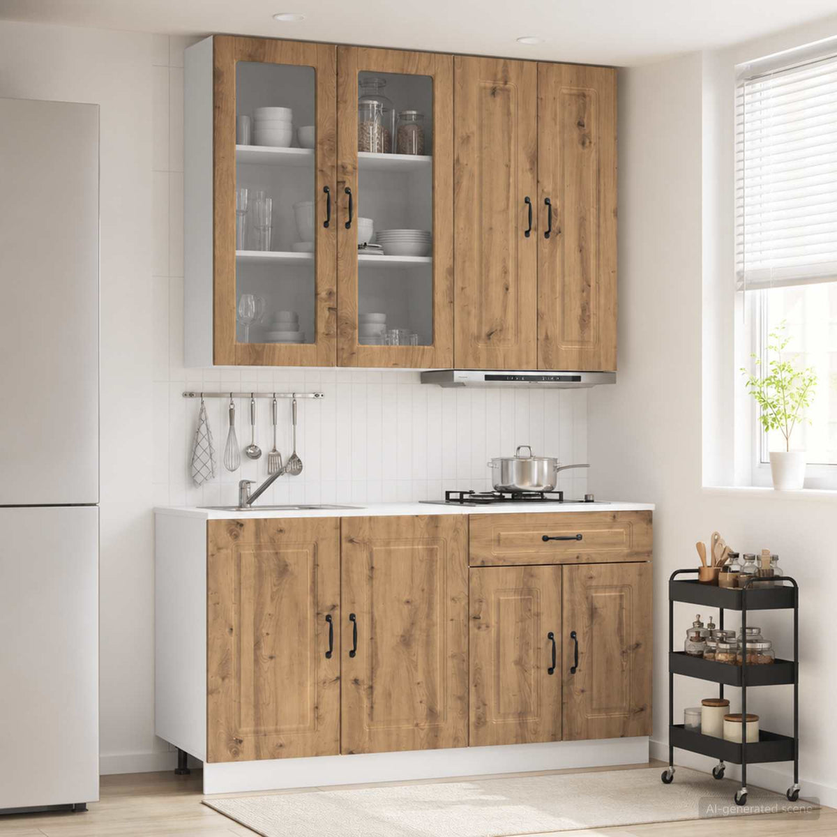 vidaXL Kitchen Unit KALMAR 4 pcs Artisan Oak Engineered Wood 1