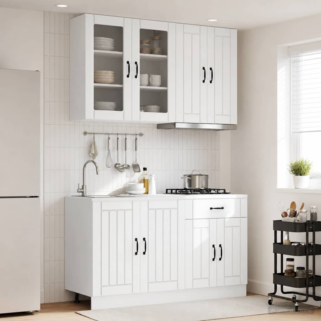 Kitchen Unit LUCCA 4 pcs Engineered Wood White 80 cm