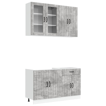 Kitchen Unit LUCCA 4 pcs Engineered Wood Concrete grey 80 cm