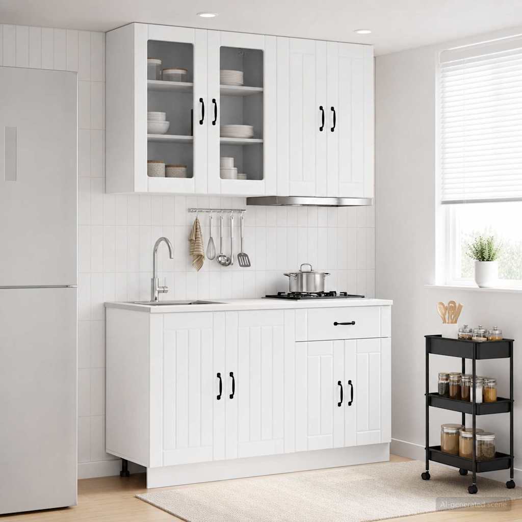 Kitchen Unit LUCCA 4 pcs Engineered Wood High gloss white 80 cm