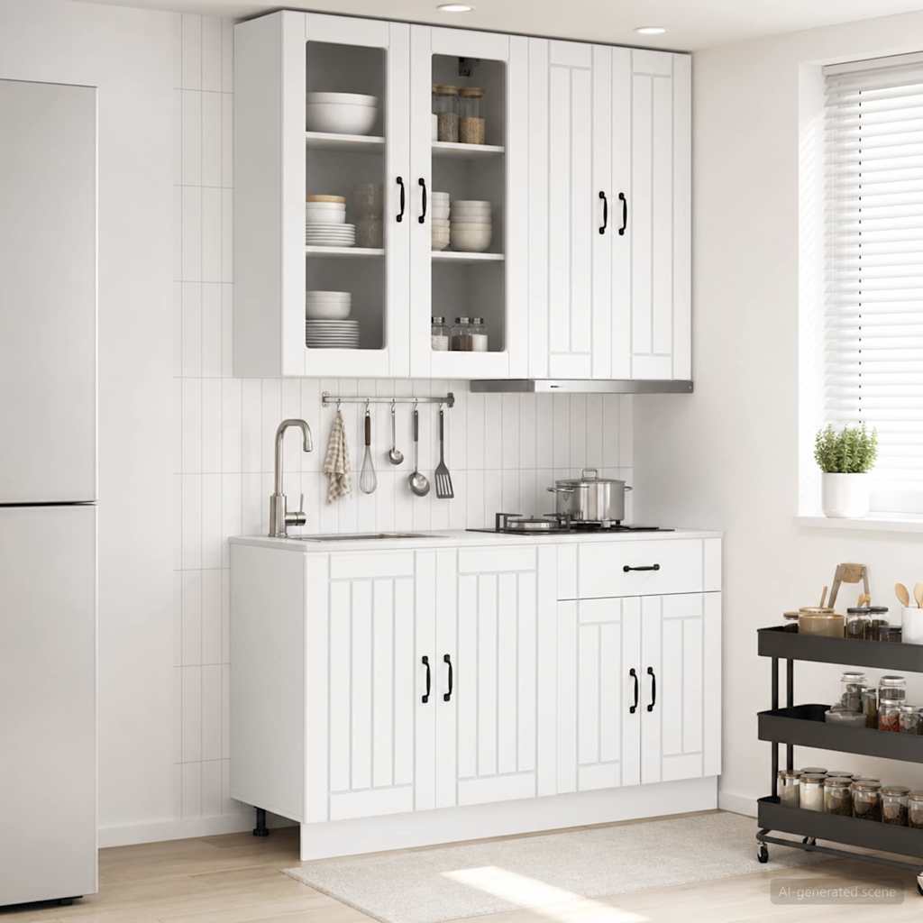 Kitchen Unit LUCCA 4 pcs Engineered Wood White 100 cm