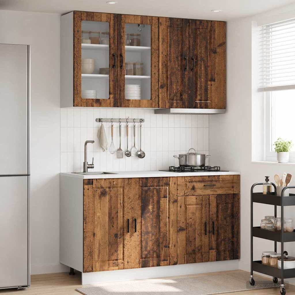 Kitchen Unit PORTO 4 pcs Engineered Wood Old wood 80 cm