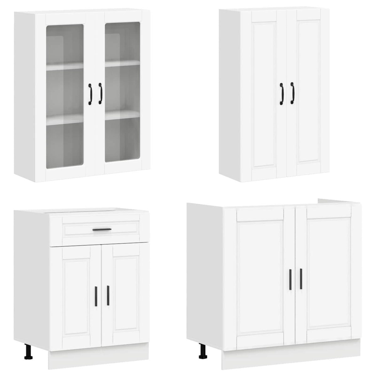 Kitchen Unit PORTO 4 pcs Engineered Wood White 100 cm