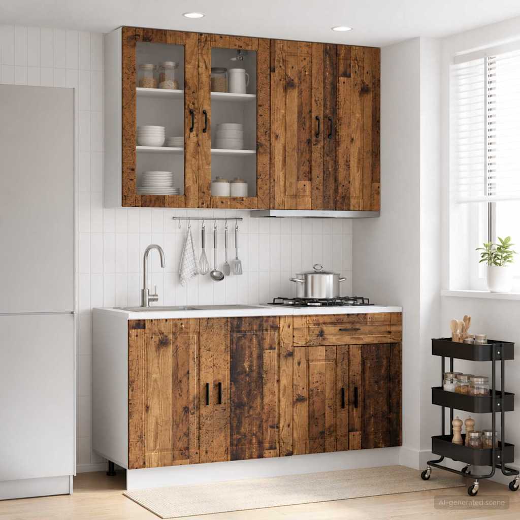 Kitchen Unit PORTO 4 pcs Engineered Wood Old wood 100 cm