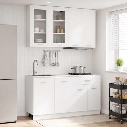 vidaXL Kitchen Unit LYON 4 pcs White Engineered Wood 1