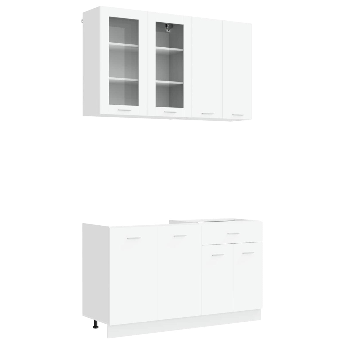 vidaXL Kitchen Unit LYON 4 pcs White Engineered Wood 2