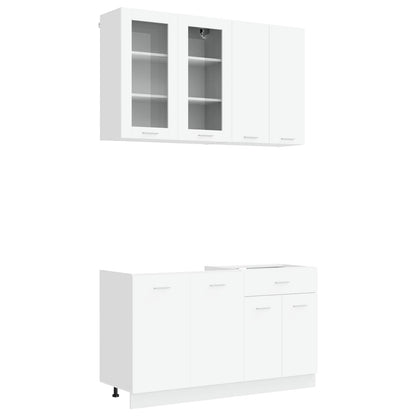 vidaXL Kitchen Unit LYON 4 pcs White Engineered Wood 2