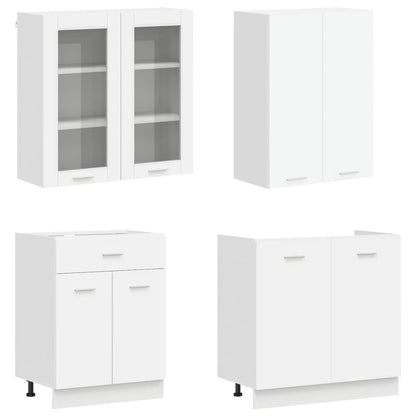 vidaXL Kitchen Unit LYON 4 pcs White Engineered Wood 3