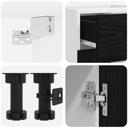 vidaXL Kitchen Unit LYON 4 pcs Black Oak Engineered Wood 4