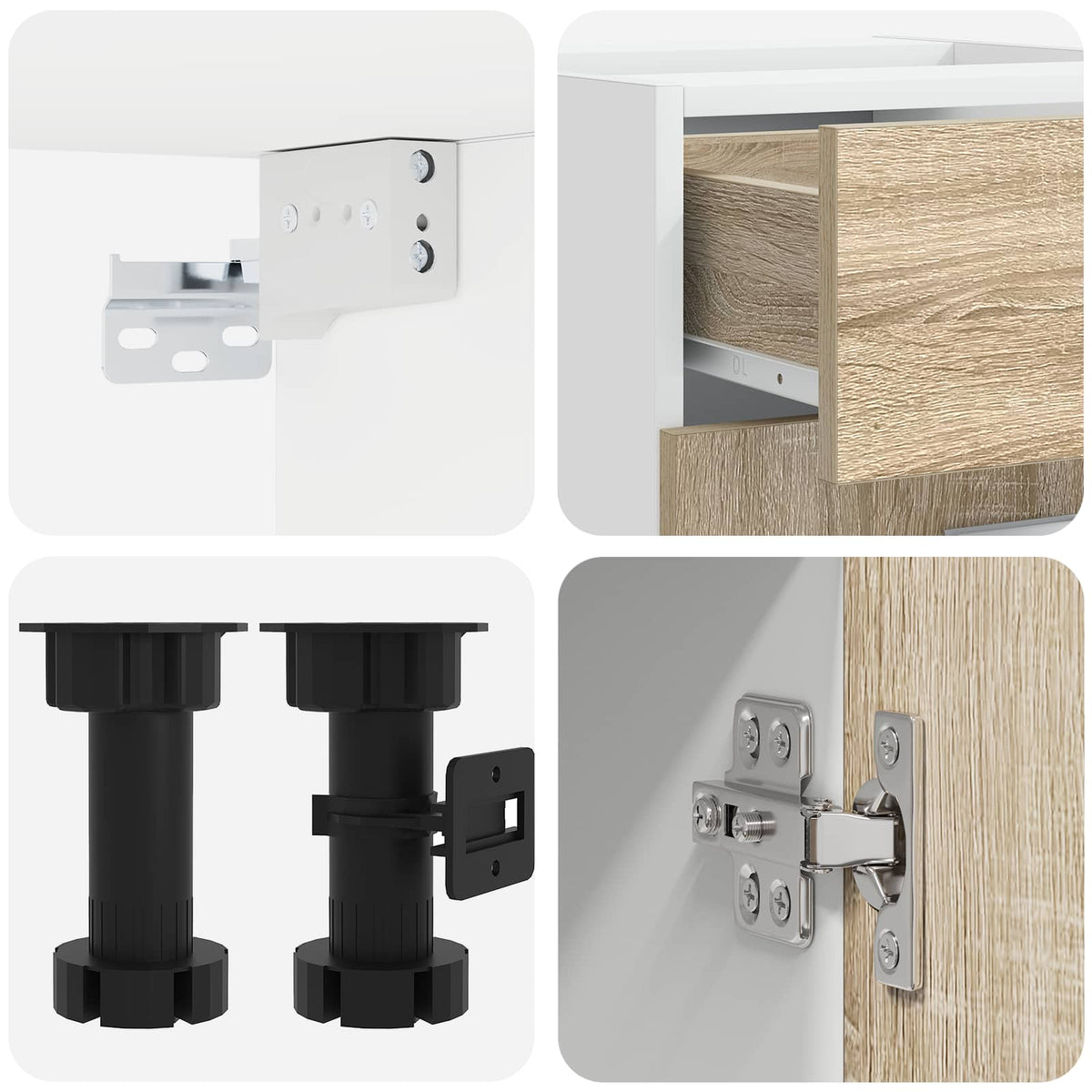 vidaXL Kitchen Unit LYON 4 pcs Sonoma Oak Engineered Wood 4