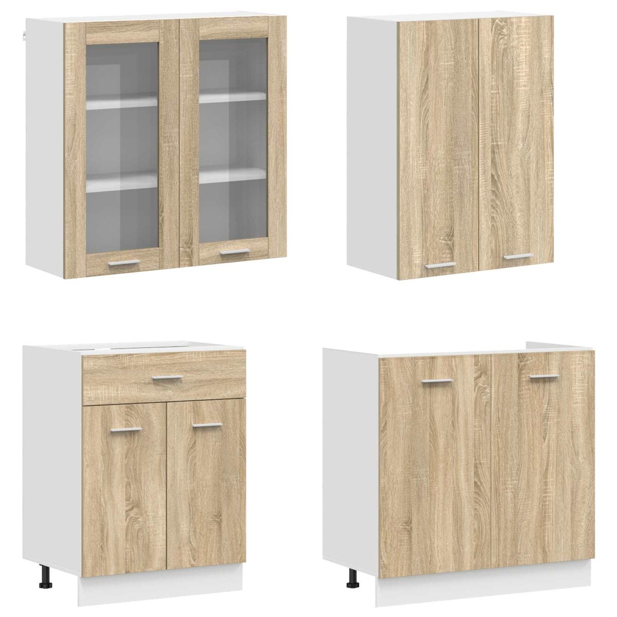 vidaXL Kitchen Unit LYON 4 pcs Sonoma Oak Engineered Wood 3