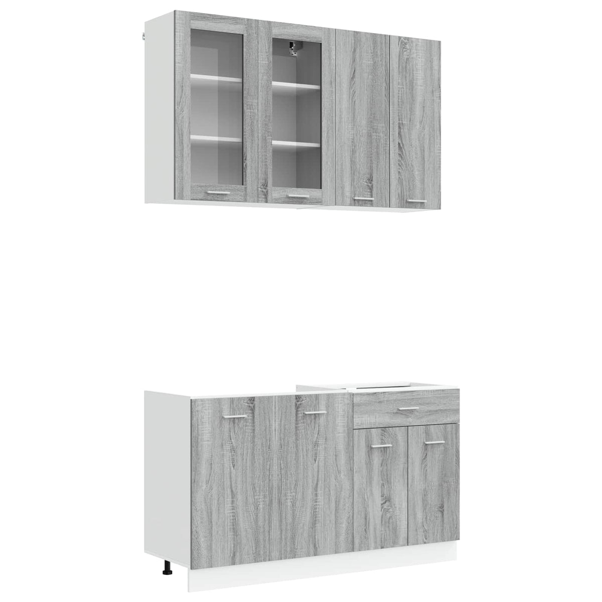 vidaXL Kitchen Unit LYON 4 pcs Grey Sonoma Engineered Wood 2