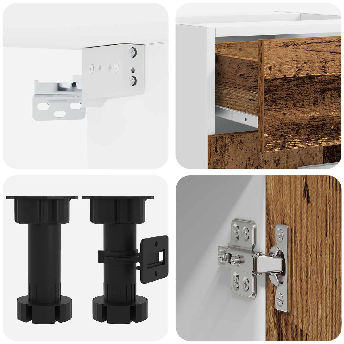 vidaXL Kitchen Unit LYON 4 pcs Old Wood Engineered Wood 4