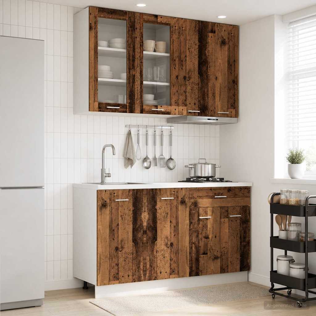 vidaXL Kitchen Unit LYON 4 pcs Old Wood Engineered Wood 1