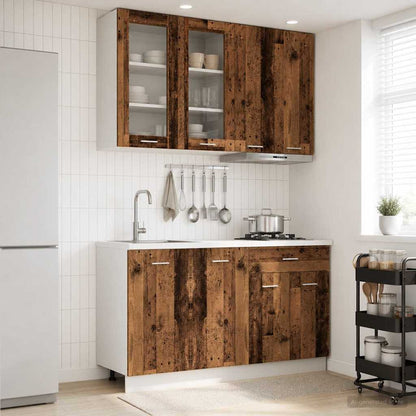 vidaXL Kitchen Unit LYON 4 pcs Old Wood Engineered Wood 1