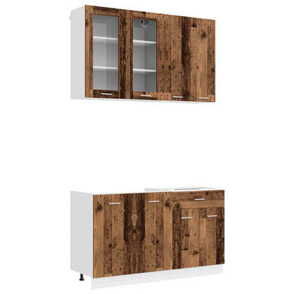 vidaXL Kitchen Unit LYON 4 pcs Old Wood Engineered Wood 2