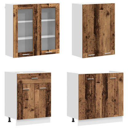 vidaXL Kitchen Unit LYON 4 pcs Old Wood Engineered Wood 3