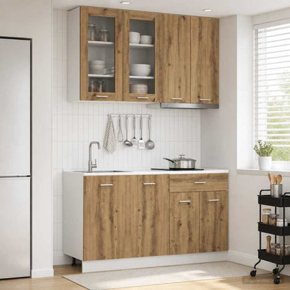 vidaXL Kitchen Unit LYON 4 pcs Artisan Oak Engineered Wood 1