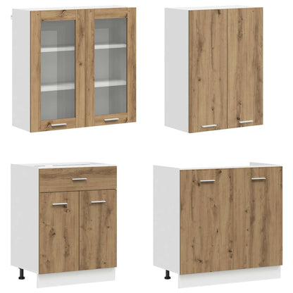 vidaXL Kitchen Unit LYON 4 pcs Artisan Oak Engineered Wood 3