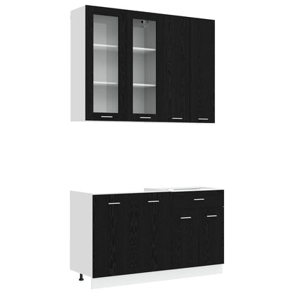 Kitchen Unit LYON 4 pcs Engineered Wood Black oak 100 cm