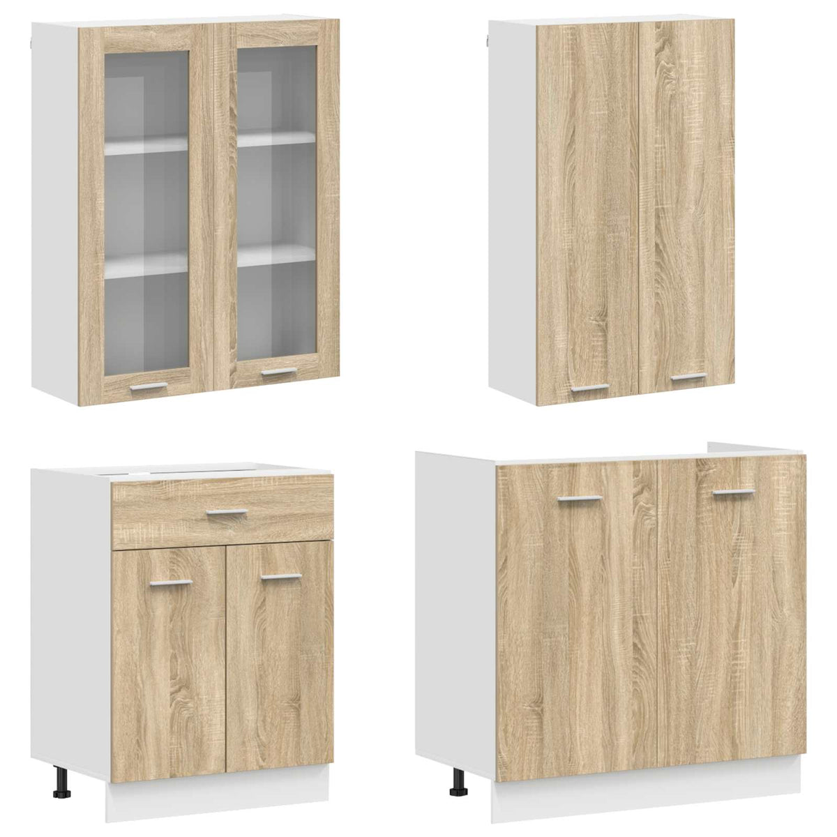 vidaXL Kitchen Unit LYON 4 pcs Sonoma Oak Engineered Wood 3