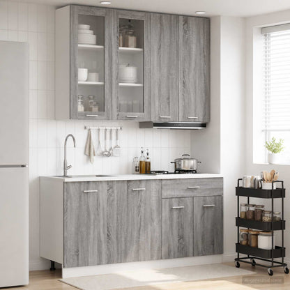vidaXL Kitchen Unit LYON 4 pcs Grey Sonoma Engineered Wood 1