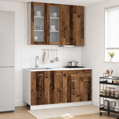 vidaXL Kitchen Unit LYON 4 pcs Old Wood Engineered Wood 1