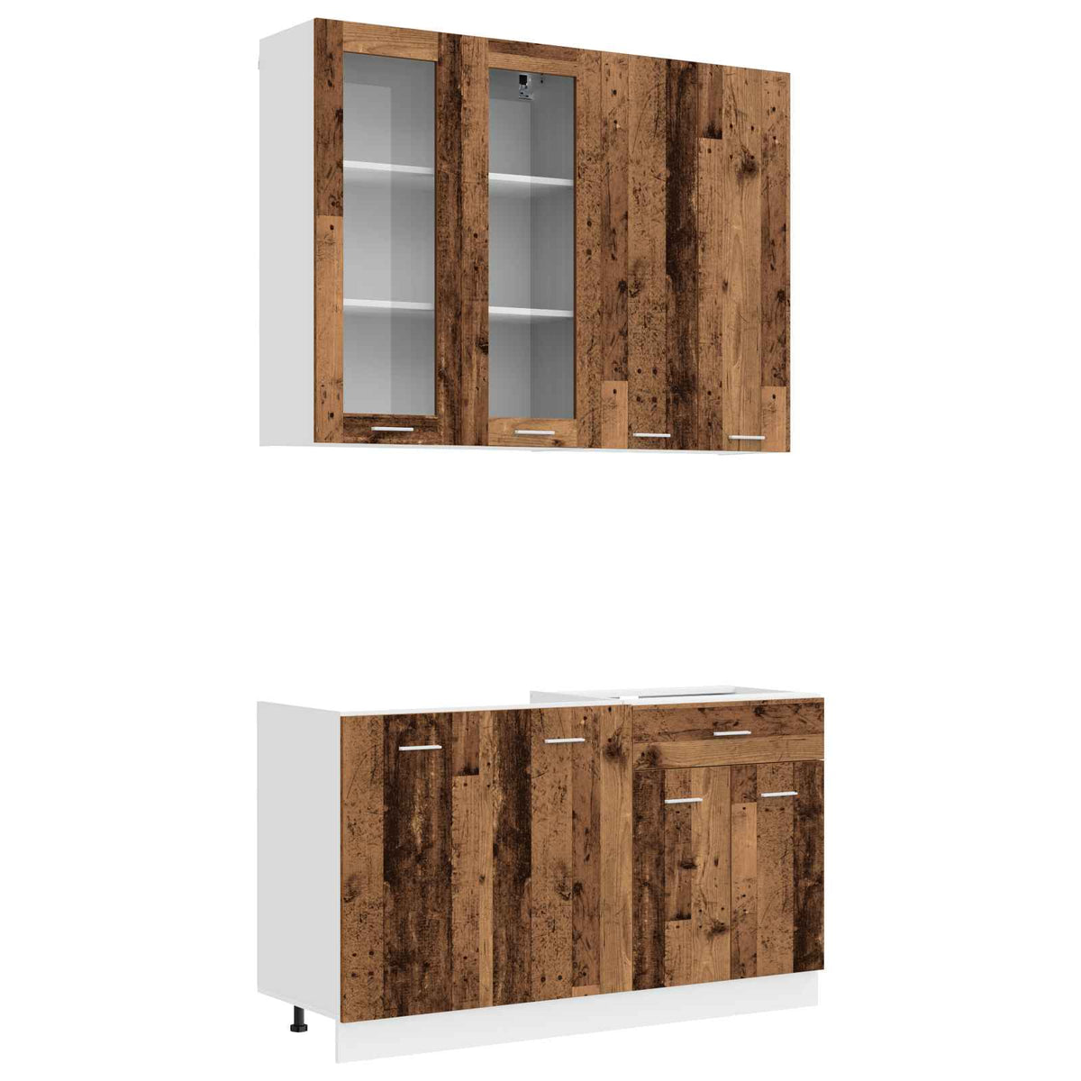 vidaXL Kitchen Unit LYON 4 pcs Old Wood Engineered Wood 2