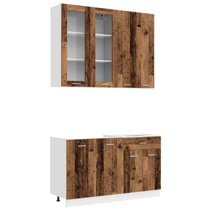 vidaXL Kitchen Unit LYON 4 pcs Old Wood Engineered Wood 2