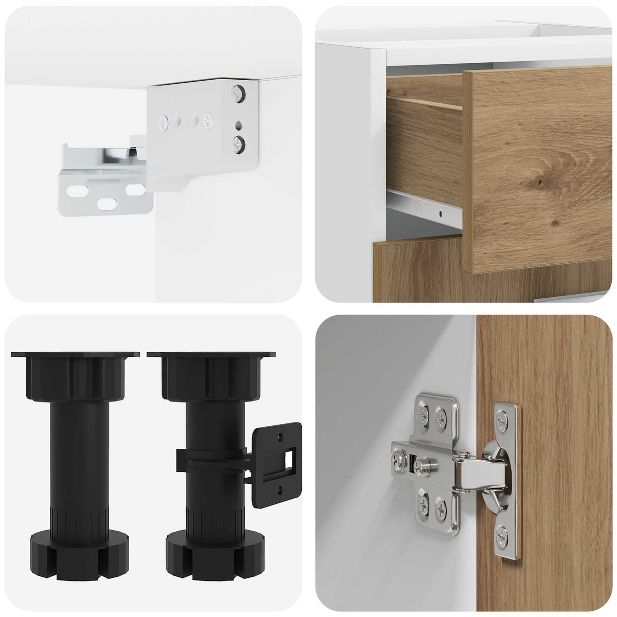 vidaXL Kitchen Unit LYON 4 pcs Artisan Oak Engineered Wood 4