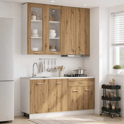 vidaXL Kitchen Unit LYON 4 pcs Artisan Oak Engineered Wood 1
