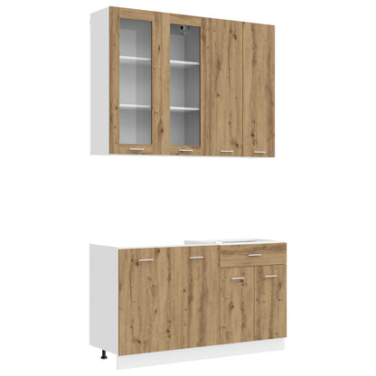 vidaXL Kitchen Unit LYON 4 pcs Artisan Oak Engineered Wood 2