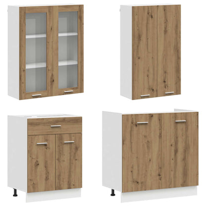 vidaXL Kitchen Unit LYON 4 pcs Artisan Oak Engineered Wood 3