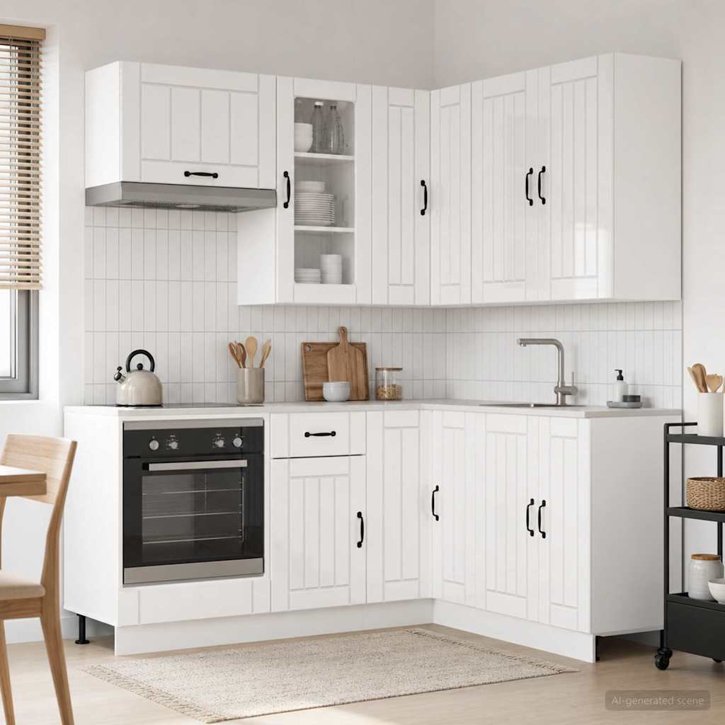 Kitchen Unit LUCCA 8 pcs Engineered Wood High gloss white 80 cm