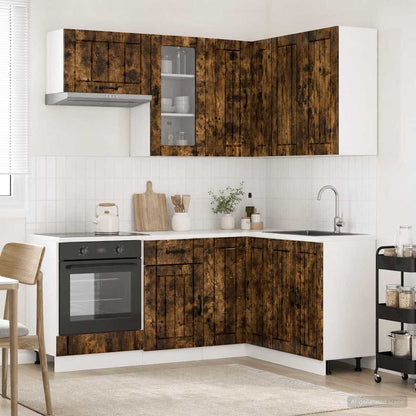 Kitchen Unit LUCCA 8 pcs Engineered Wood Smoked oak 80 cm