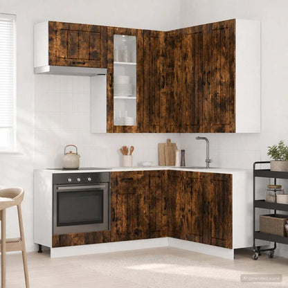 Kitchen Unit LUCCA 8 pcs Engineered Wood Smoked oak 100 cm