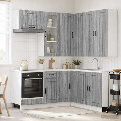 Kitchen Unit LUCCA 8 pcs Engineered Wood Grey sonoma 100 cm