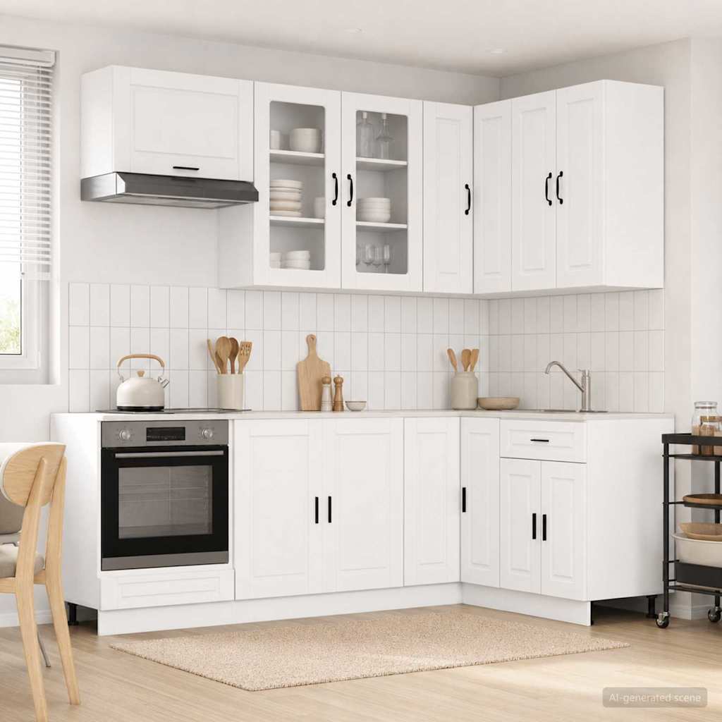 Kitchen Unit PORTO 8 pcs Engineered Wood White 80 cm