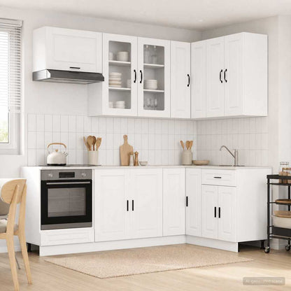 Kitchen Unit PORTO 8 pcs Engineered Wood White 80 cm