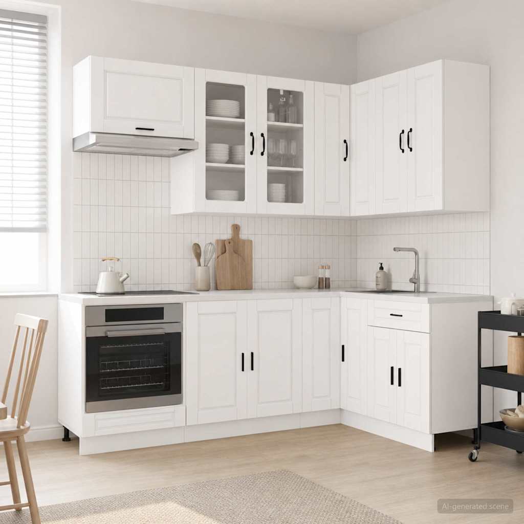 Kitchen Unit PORTO 8 pcs Engineered Wood High gloss white 80 cm