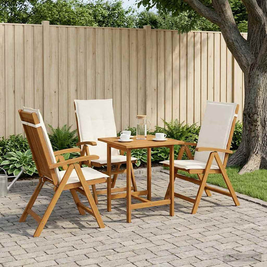 vidaXL Reclining Garden Chairs 3 pcs Natural Solid Acacia Wood 1